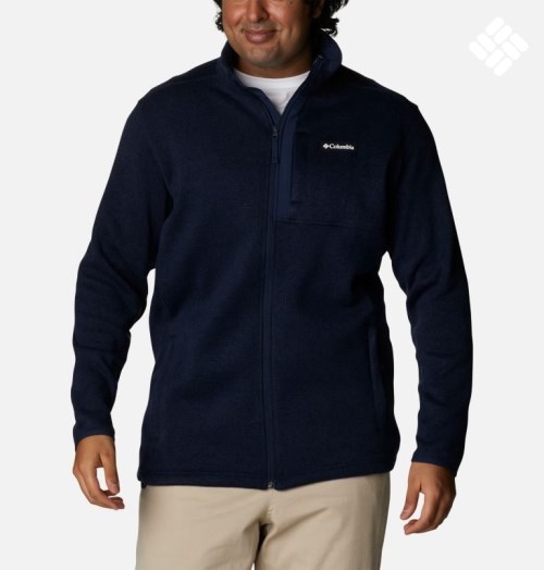 Jachete Din Lână Columbia Pulovere Weather Full Zip Barbati Bleumarin | Plus Size AUM7Q0AS9